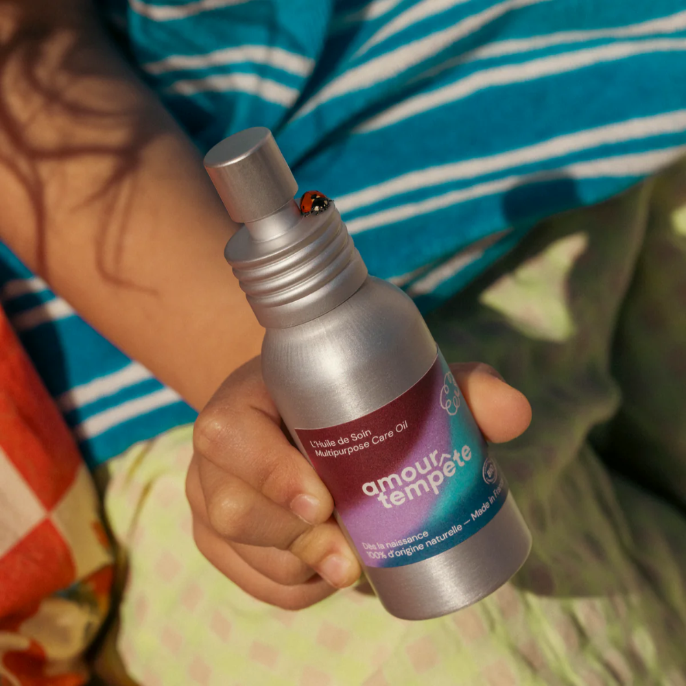 Mini format de l’huile naturelle Amour Tempête – hydratante pour bébé, visage et corps