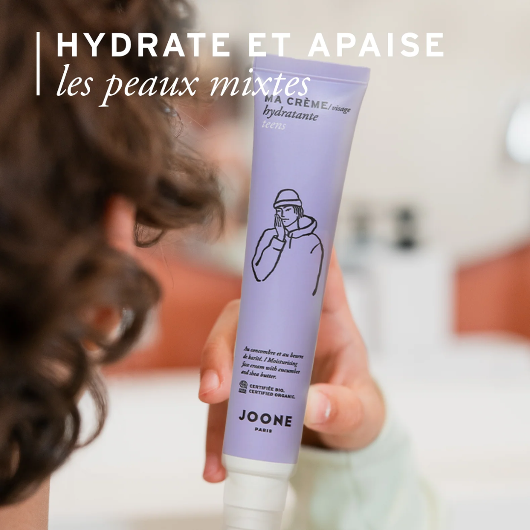 Crème hydratante ado bio au beurre de karité et aloe vera, apaise et nourrit