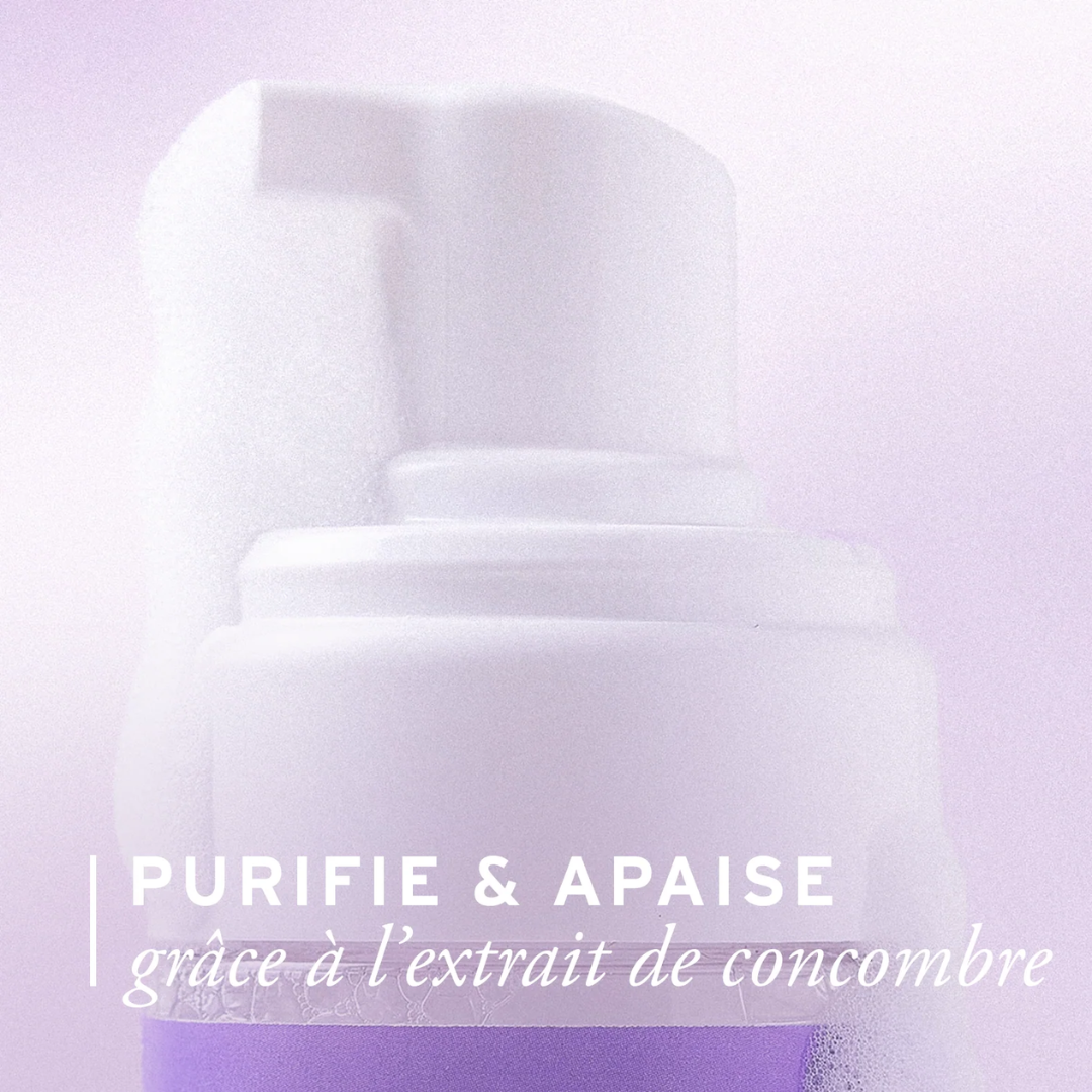 Purifie et apaise grâce à l’extrait de concombre