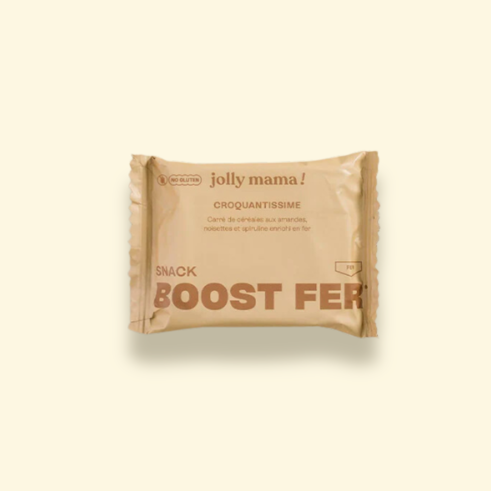Snack Croquantissime riche en fer et en énergie, collation bio et gourmande pour la grossesse et le post-partum.