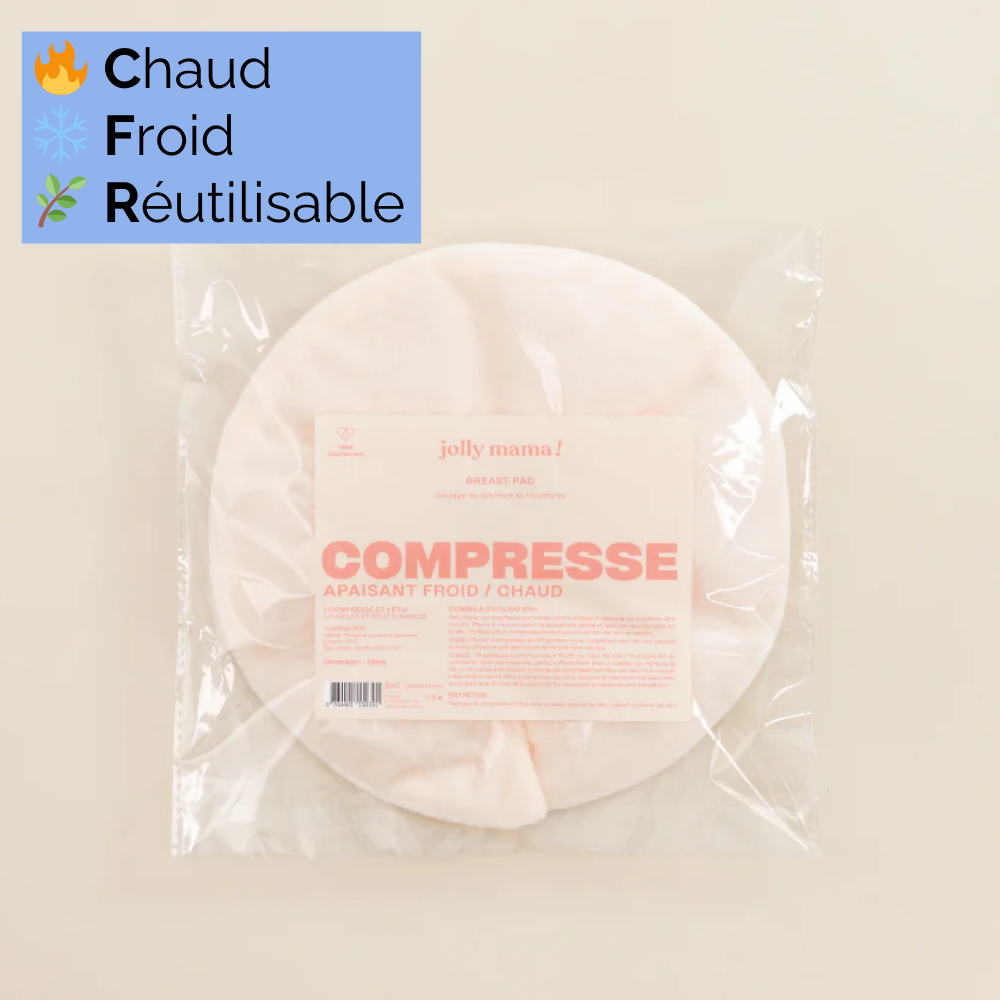 Compresse allaitement réutilisable pour soulager douleurs et engorgements avec chaud/froid