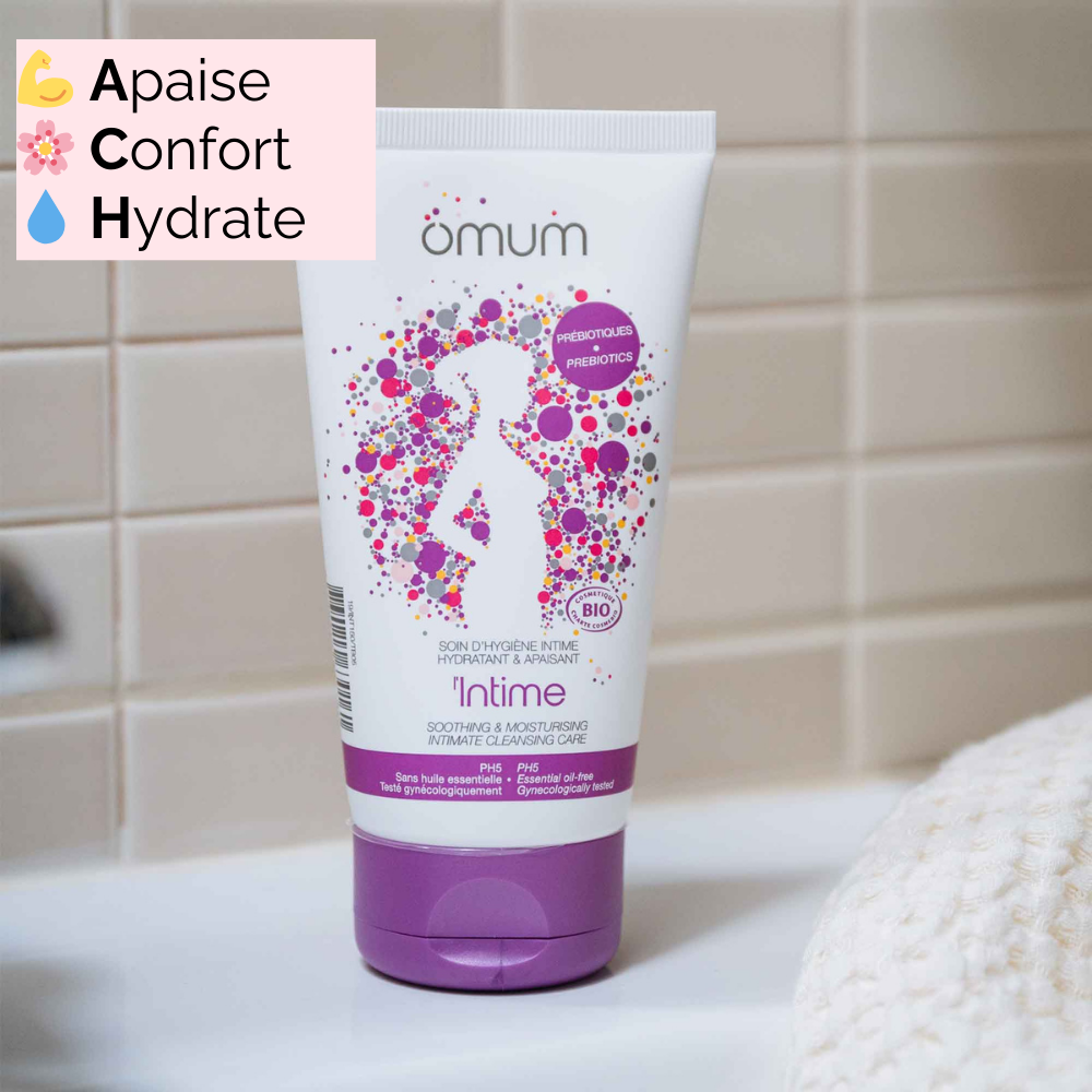 L’Intime gel bio pour l’hygiène intime, sans savon, doux pour la peau.