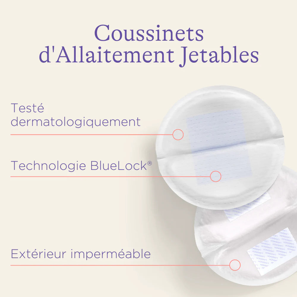 Coussinets d’Allaitement Jetables Blue Lock® – Ultra-absorbants jour & nuit