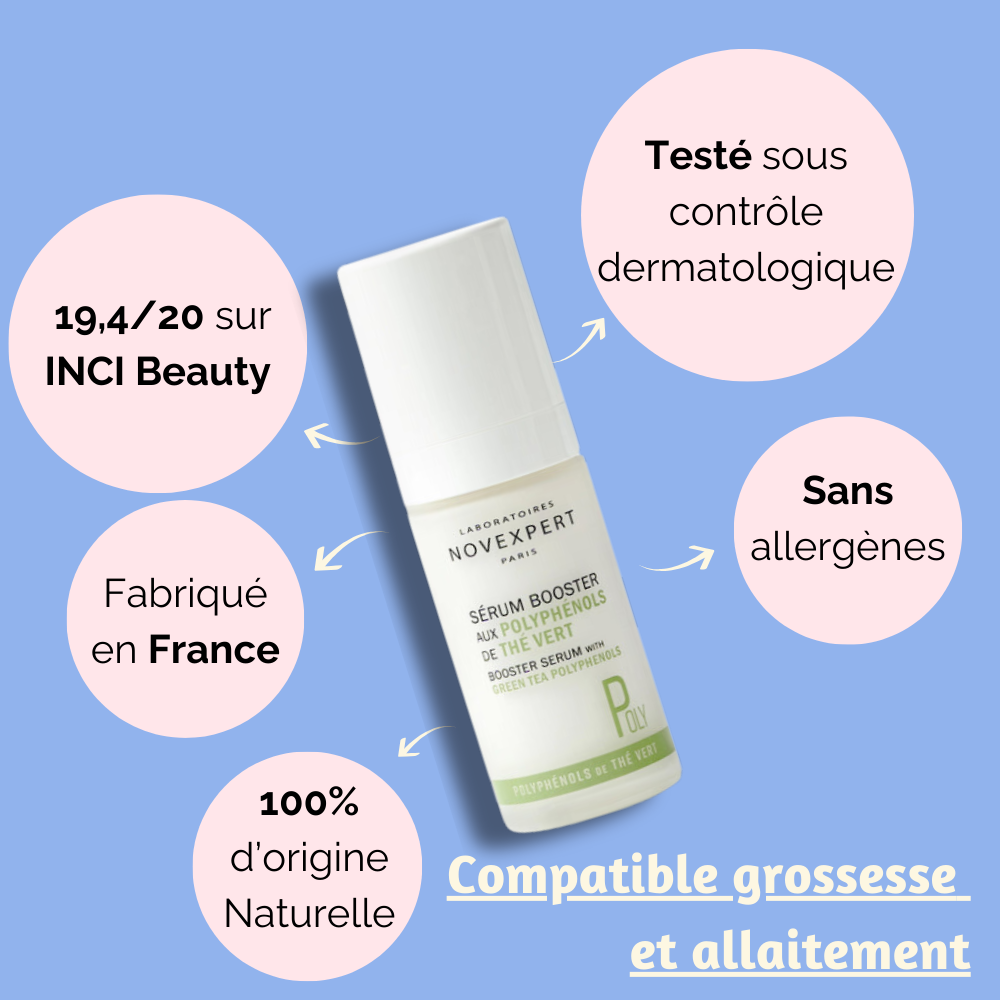 caractéristiques Sérum Booster Anti-taches : réduit les taches, hydrate et éclaire le teint