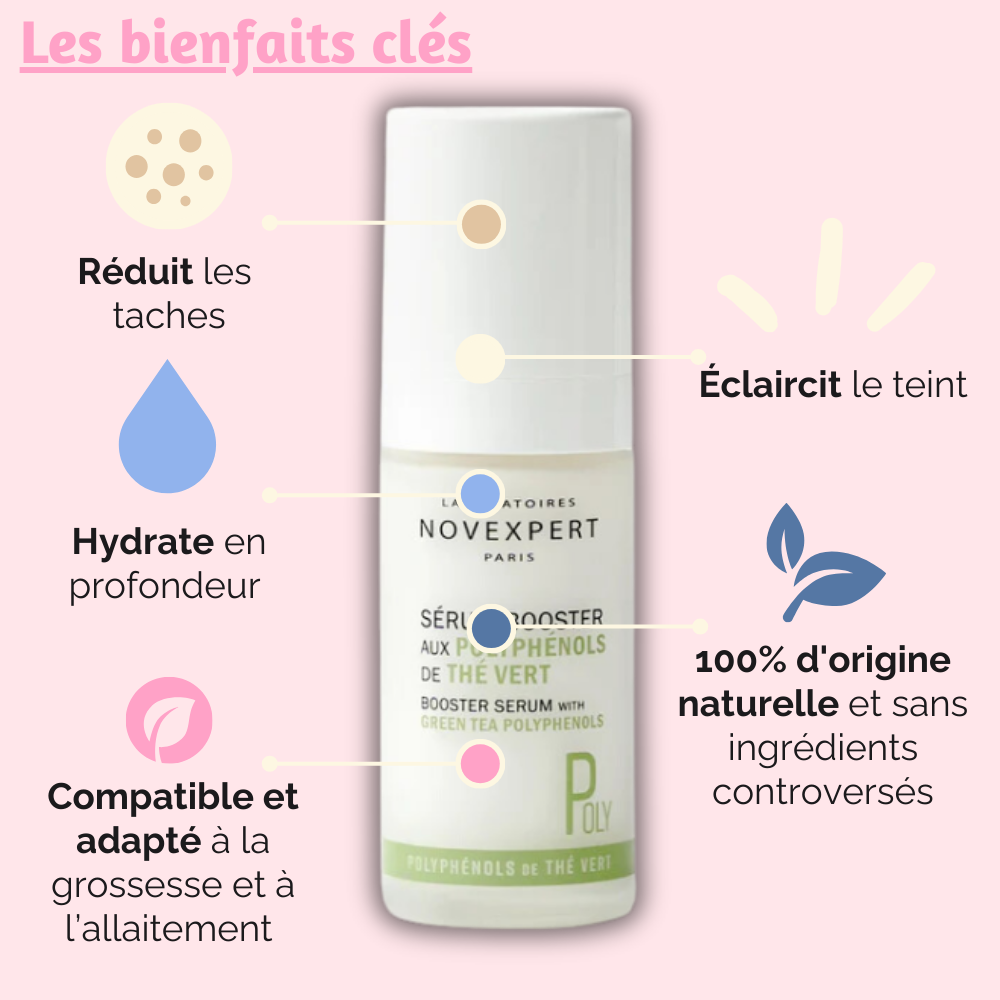 Les bienfaits du Sérum Booster Anti-taches : réduit les taches, hydrate et éclaire le teint