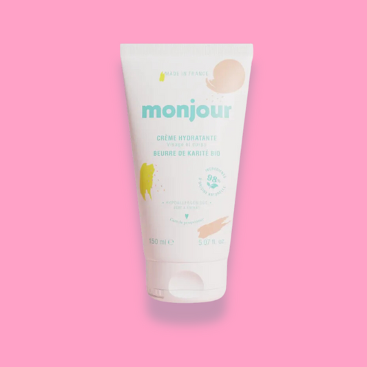 Crème hydratante hypoallergénique Poupon, adaptée pour bébé et enfant, enrichie en karité bio
