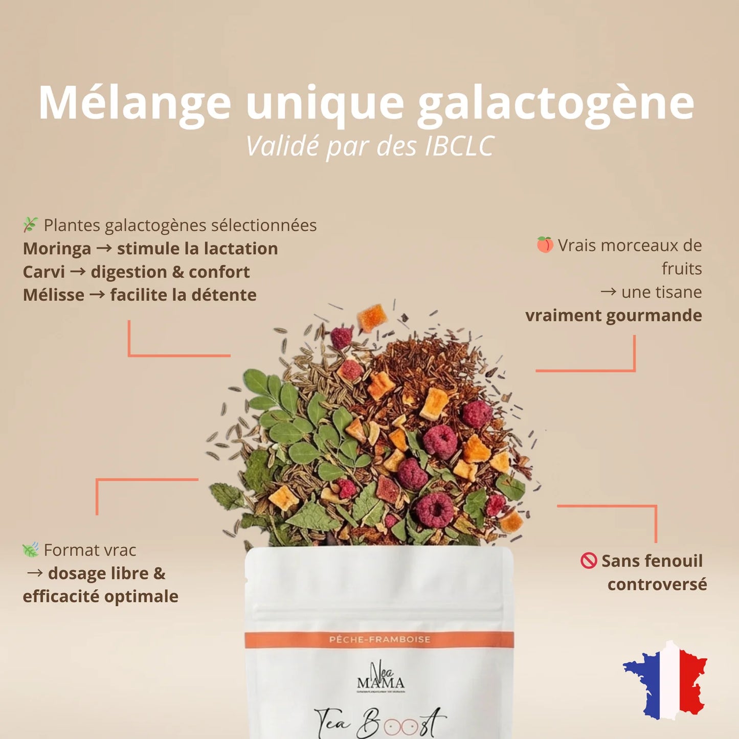 TeaBoost Pêche Melba Bio Allaitement・NEAMAMA