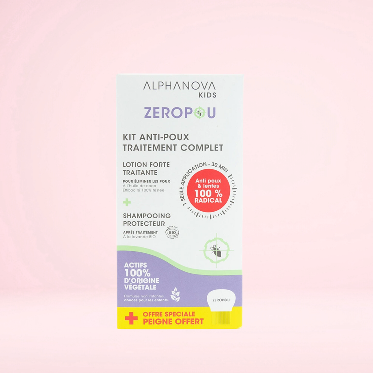 Kit Anti-Poux & Lentes Traitement Bio・Alphanova Kids