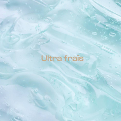 Gel transparent rafraîchissant pour jambes lourdes, hydratation immédiate et absorption express.