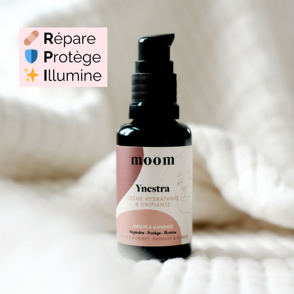 Crème hydratante et unifiante Ynestra – Soin régénérant et protecteur pour la peau