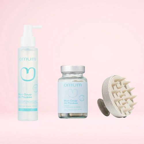 Box Chute de Cheveux Post-Partum Essentielle – Lotion + Complément + Brosse