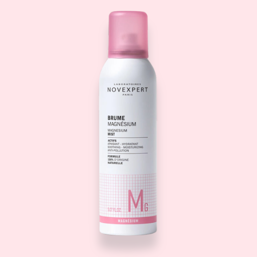 Brume Magnésium Novexpert – Spray apaisant et hydratant naturel pour tous types de peaux, compatible femmes enceintes et allaitantes, 150 ml.