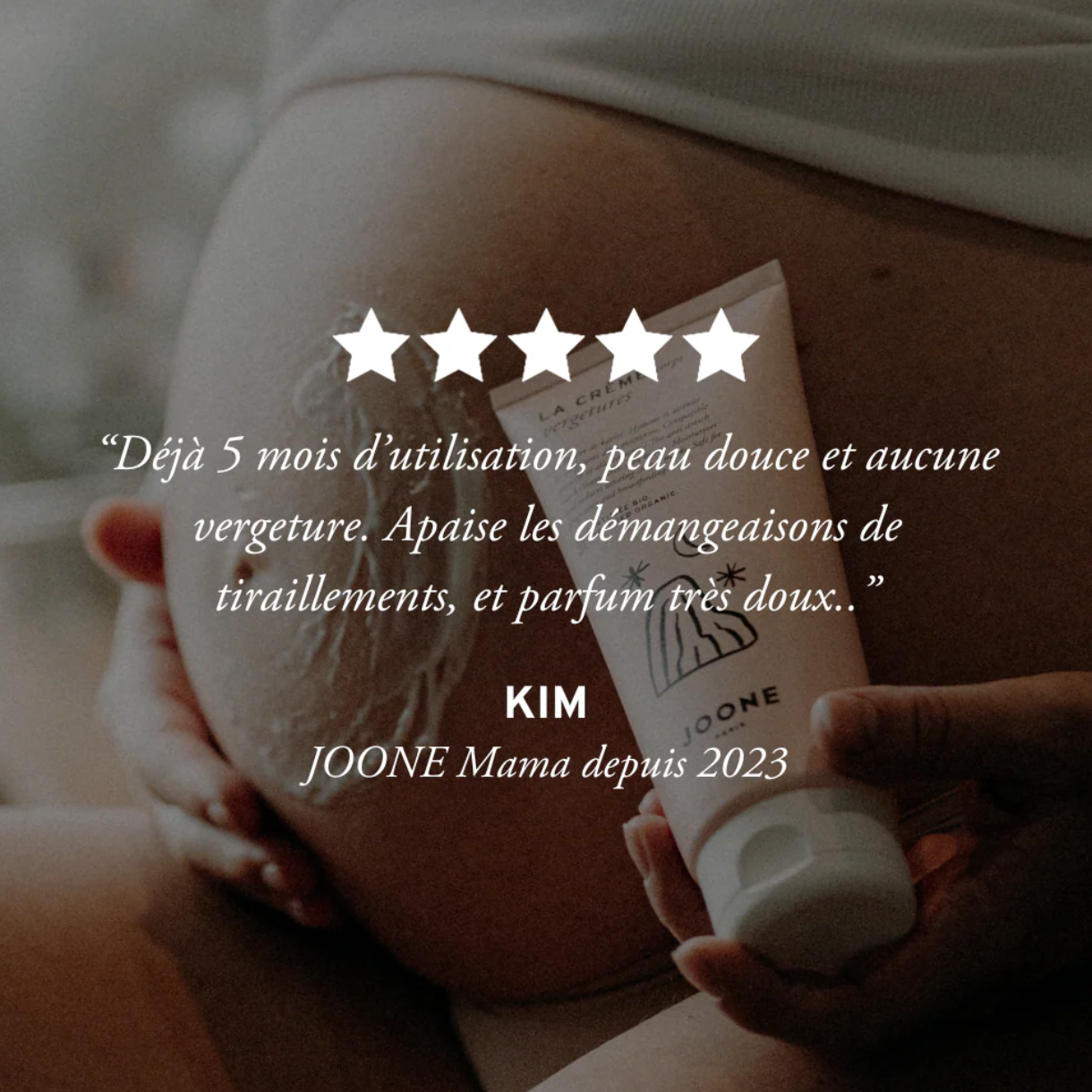 Avis client (avec étoiles)

Avis client crème vergetures Joone, peau douce sans vergetures après plusieurs mois d’utilisation