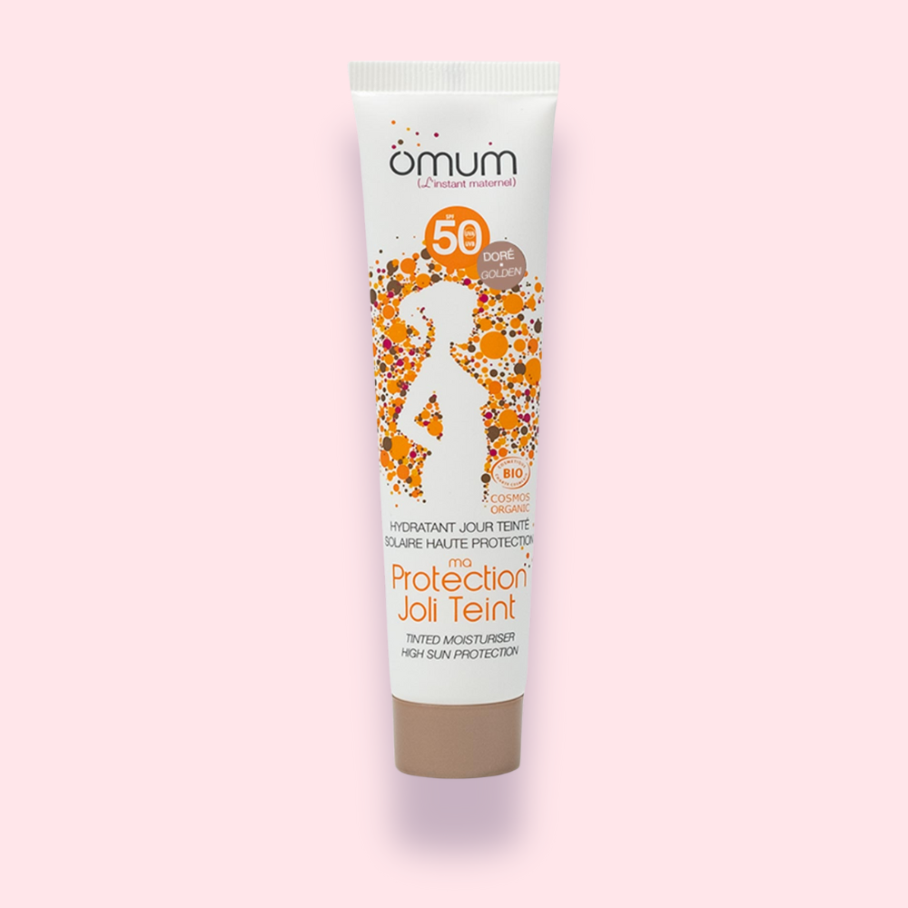 Crème de jour Ma Protection Joli Teint SPF50, protège et hydrate la peau tout en unifiant le teint. doré