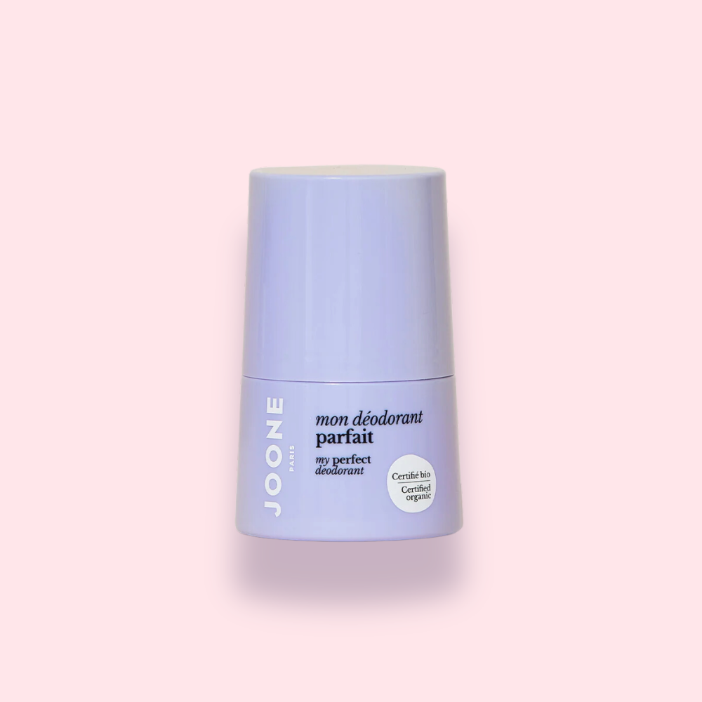 Déodorant JOONE "Mon déodorant parfait" en format roll-on, certifié bio et conçu pour les peaux sensibles.