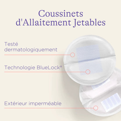 Coussinets d’Allaitement Jetables Blue Lock® – Ultra-absorbants jour & nuit