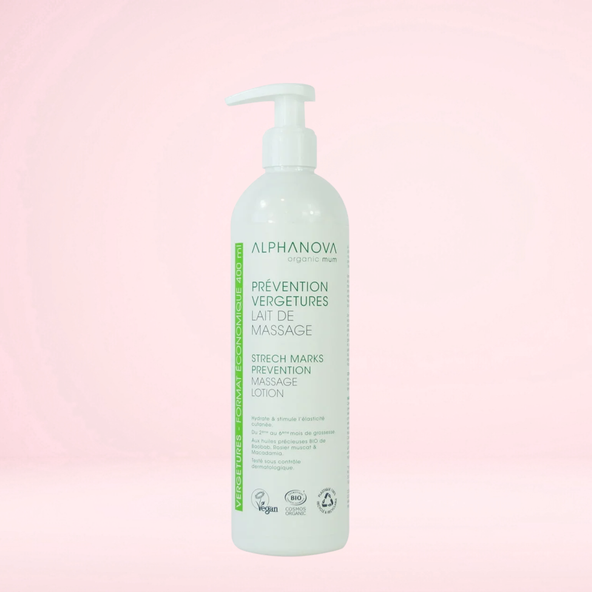 Lait de Massage Prévention Vergetures Bio・Alphanova