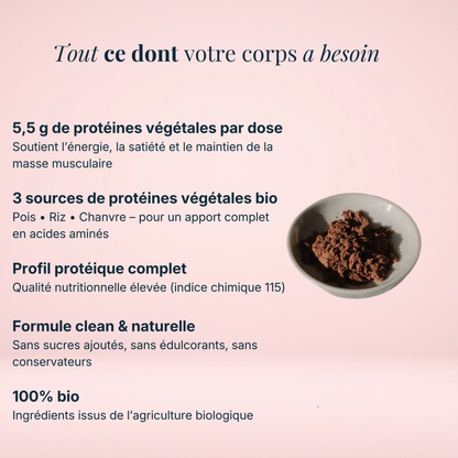 Poudre protéines végétale au chocolat Bio