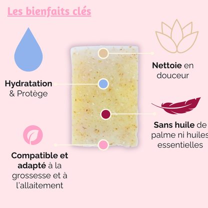 Le Cajoleur - Savon doux et nourrissant, formulé à froid avec beurre de karité et huiles végétales, pour une peau douce et protégée.