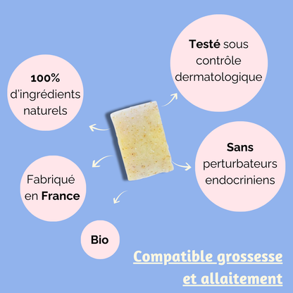 Le Cajoleur - Savon bio pour toute la famille, nettoie en douceur et préserve l'hydratation naturelle de la peau.