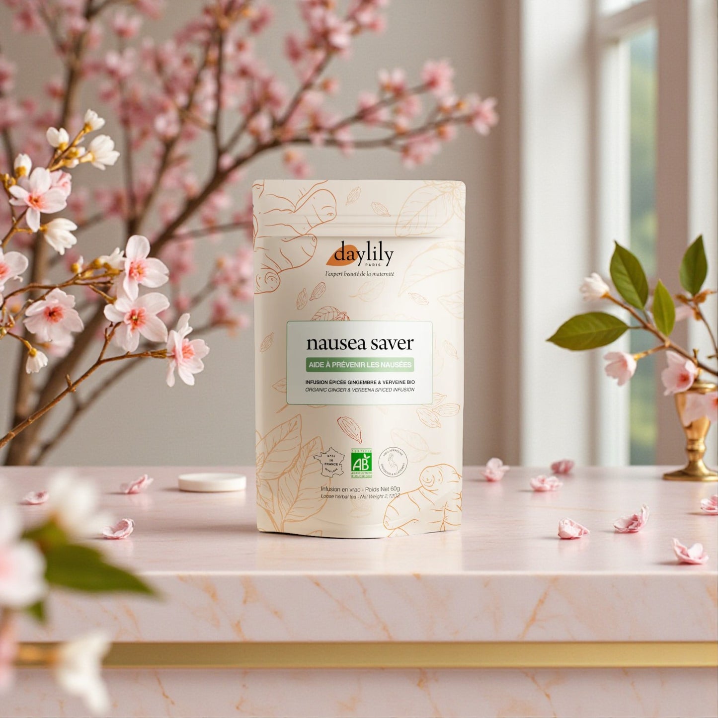 Tisane anti-nausées grossesse bio Nausea Saver 60g – infusion gingembre compatible grossesse