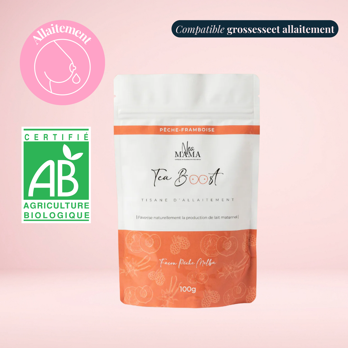 TeaBoost Pêche Melba Bio Allaitement・NEAMAMA